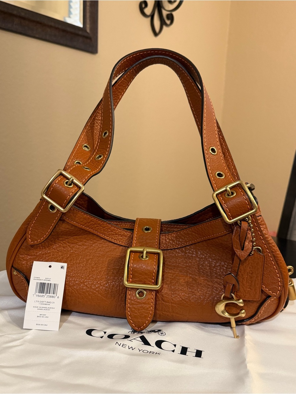 NWT Coach Drifter 21 Leather Shoulder Bag